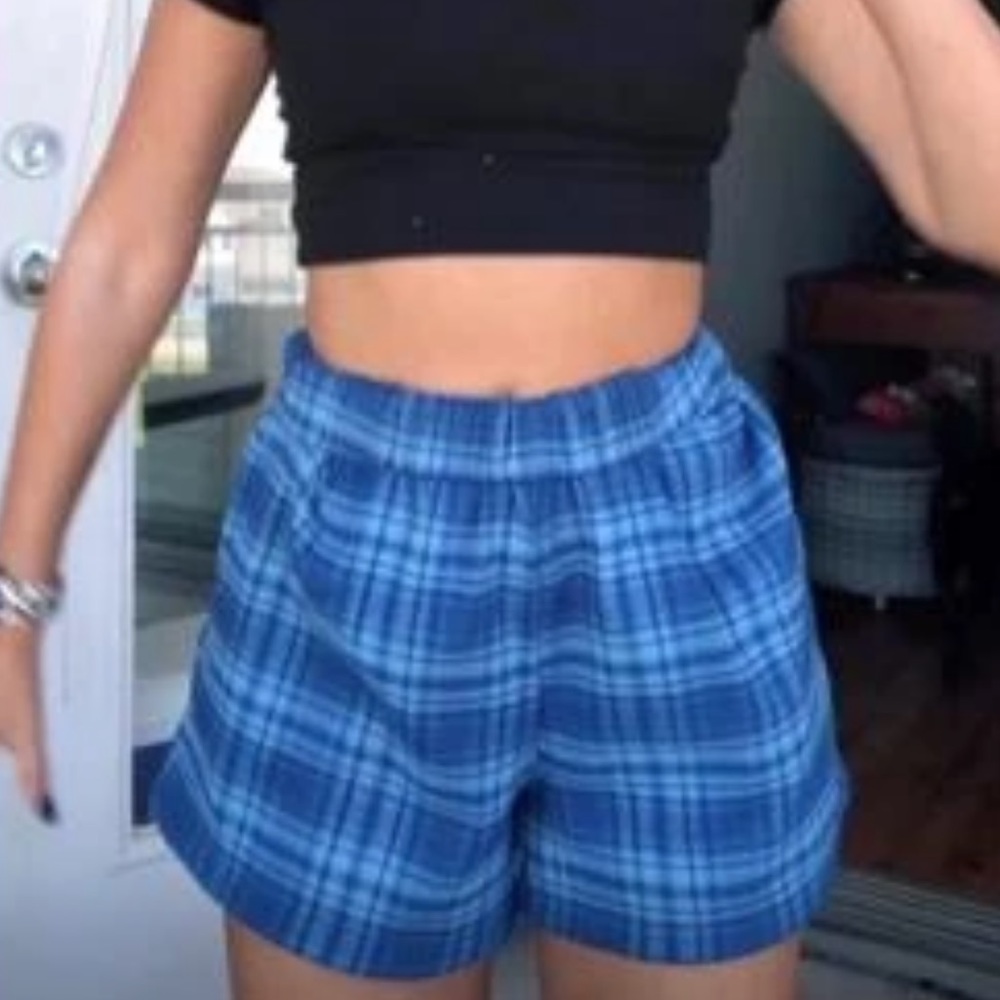 Plaid Tartan Mom Shorts